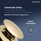 Ideal Full Dome Waste Unslotted - Brushed Brass