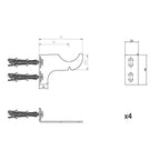 Princia Mirrored Radiator Bracket Pack inc. bleed valve