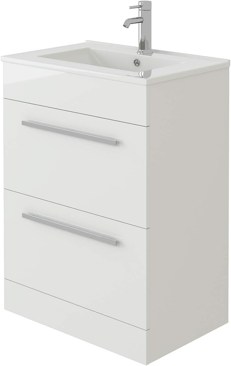 Desire Venus 800 White FS Unit and Slim-Edge Basin (Drawer & Flap)