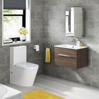 iBathUK Helsinki Stainless Steel Bathroom Mirror Cabinet with Sliding Door, Soft Rectangular Shape with Round Edge, 460x660mm