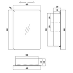 iBathUK Helsinki Stainless Steel Bathroom Mirror Cabinet with Sliding Door, Soft Rectangular Shape with Round Edge, 460x660mm