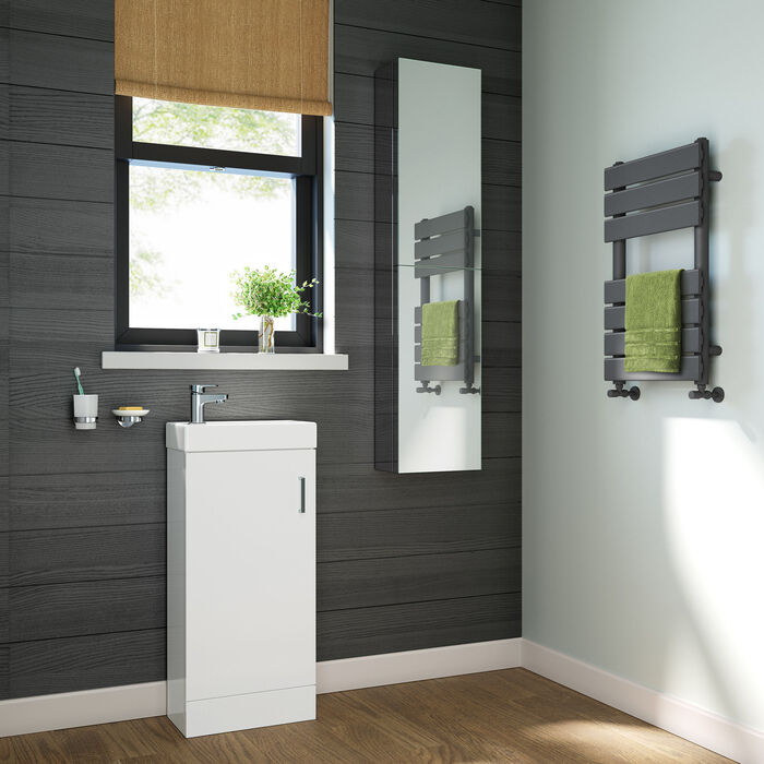 iBathUK Bergen Tall Stainless Steel Bathroom Mirror Cabinet with Double Door, Rectangular Mirror with Straight Edge, 300x1300mm