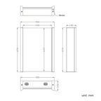 iBathUK Revere LED Single Door Bathroom Mirror Cabinet, Illuminated Mirror with Infrared Sensor Switch, Silver, 500 x 650mm
