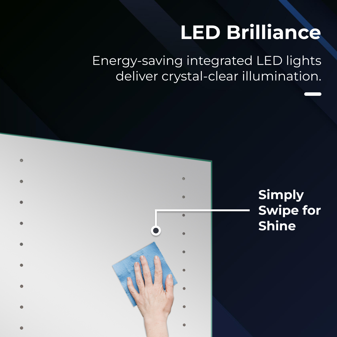 iBathUK Lunar Illuminated LED Bathroom Mirror Cabinet with Motion Sensor, Modern Rectangular Wall Mirror, 450x600mm