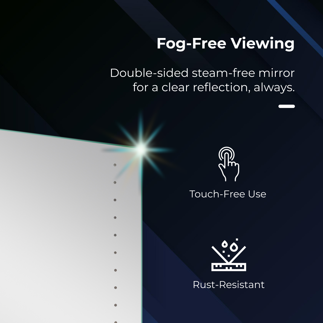 iBathUK Lunar Illuminated LED Bathroom Mirror Cabinet with Motion Sensor, Modern Rectangular Wall Mirror, 450x600mm