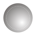 iBathUK Luna Wall Mounted Round LED Illuminated Bathroom Mirror, Battery Powered Led Mirror, Frameless Design, White, 500 x 500 mm