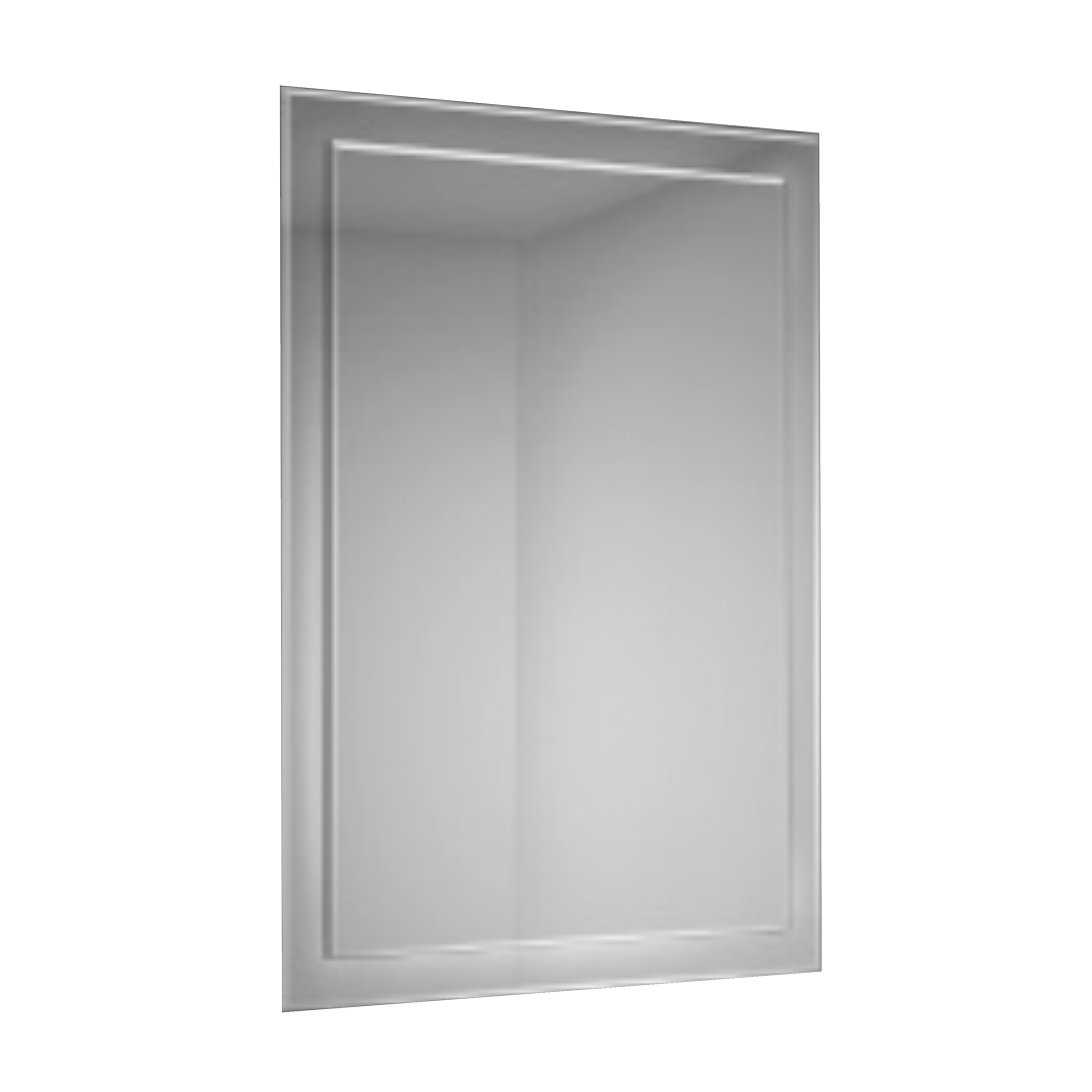 iBathUK Sienna Rectangular Bevelled Designer Bathroom Mirror, Modern Wall Mounted Bathroom Mirror with Frameless Design, 500x700mm