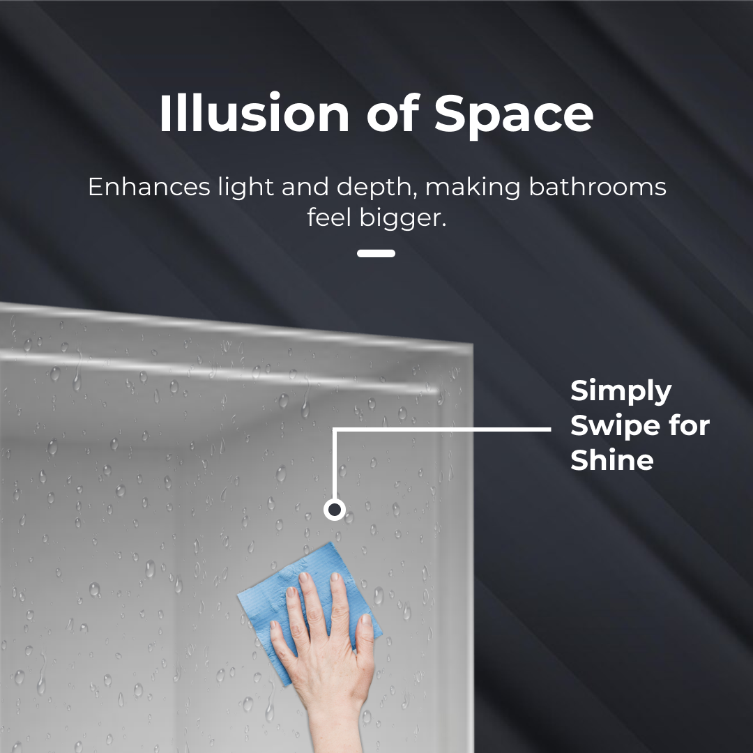 iBathUK Sienna Rectangular Bevelled Designer Bathroom Mirror, Modern Wall Mounted Bathroom Mirror with Frameless Design, 500x700mm