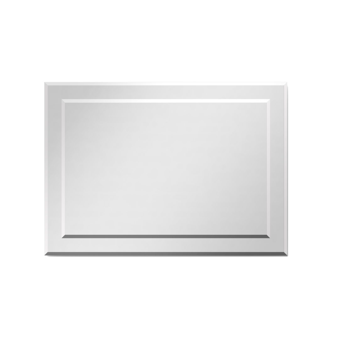 iBathUK Sienna Rectangular Bevelled Designer Bathroom Mirror, Modern Wall Mounted Bathroom Mirror with Frameless Design, 500x700mm