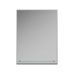 iBathUK Aria Wall Mounted Designer Bathroom Mirror with Glass Shelves, Modern Frameless Ractangular Mirror, Straight Edge, 800x600mm
