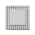 iBathUK Milan Wall Mounted Square Mosaic Designer Bathroom Mirror, Modern and Styslish Framless Bathroom Wall Mirror, 600x600mm
