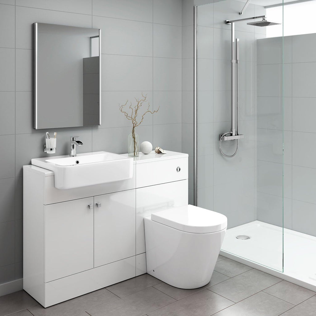 iBathUK Aurora Rectangular Illuminated LED Bathroom Mirror, Battery Operated Framless Wall Mirror with Straight Edge, 500x700mm