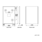 iBathUK Aurora Rectangular Illuminated LED Bathroom Mirror, Battery Operated Framless Wall Mirror with Straight Edge, 500x700mm