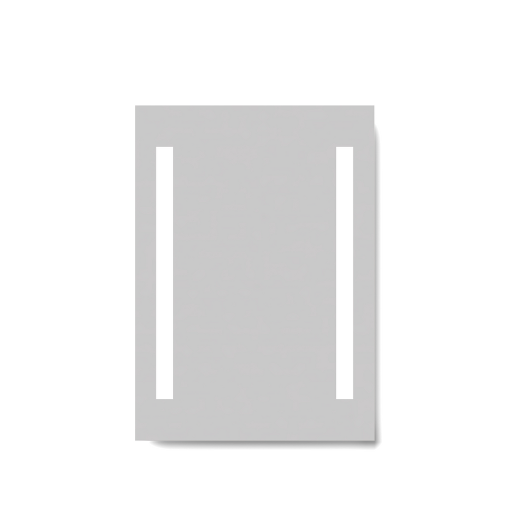 iBathUK Eclipse Rectangular Illuminated LED Bathroom Mirror, Battery Operated Framless Wall Mirror with Straight Edge, 500x700mm