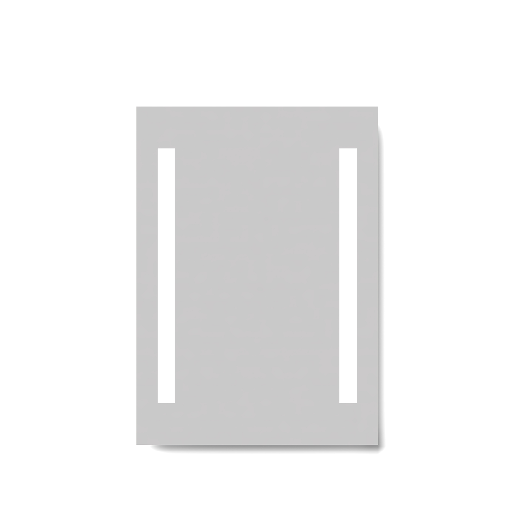 iBathUK Eclipse Rectangular Illuminated LED Bathroom Mirror, Battery Operated Framless Wall Mirror with Straight Edge, 500x700mm