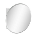iBathUK Stockholm Round Stainless Steel Mirror Cabinet, Single Door Storage Unit, Round Mirror with Round Edge, 500x500mm