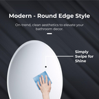 iBathUK Stockholm Round Stainless Steel Mirror Cabinet, Single Door Storage Unit, Round Mirror with Round Edge, 500x500mm