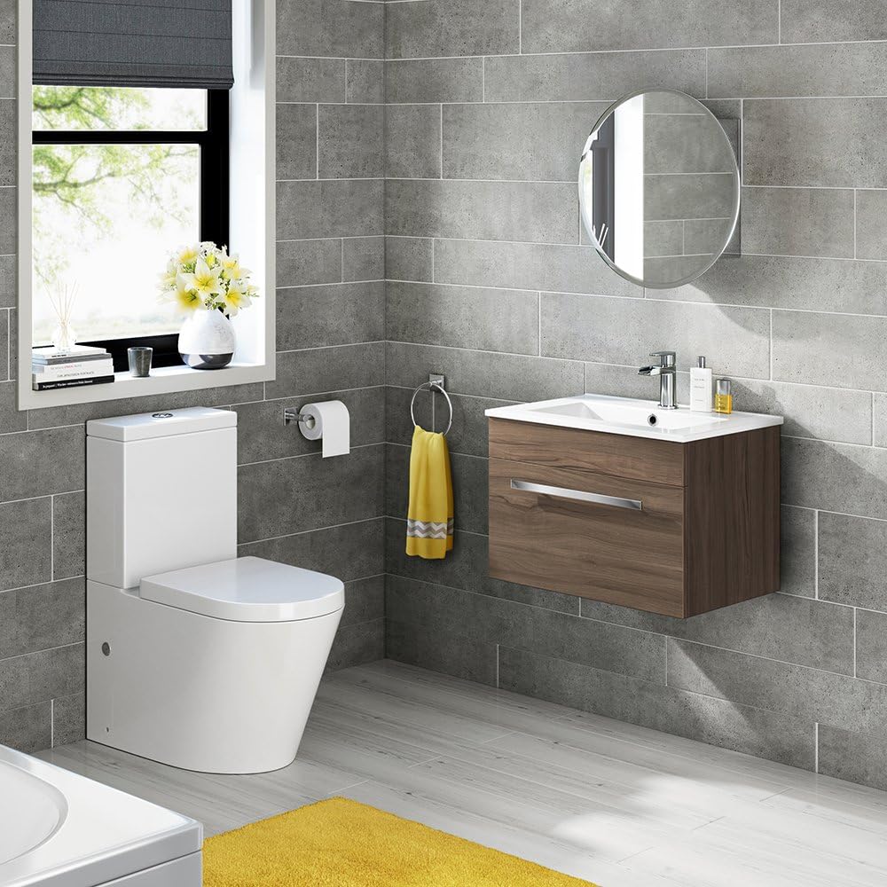 iBathUK Stockholm Round Stainless Steel Mirror Cabinet, Single Door Storage Unit, Round Mirror with Round Edge, 500x500mm