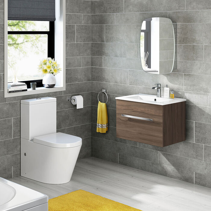 iBathUK Copenhagen Stainless Steel Mirror Cabinet, Single Door Storage Unit, Modern Oval Mirror with Round Edge, 450x600mm