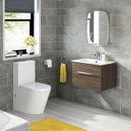 iBathUK Copenhagen Stainless Steel Mirror Cabinet, Single Door Storage Unit, Modern Oval Mirror with Round Edge, 450x600mm