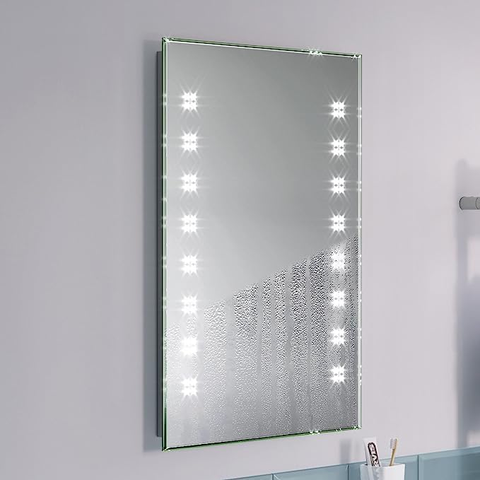 iBathUK Celeste Rectangular Illuminated LED Bathroom Mirror, Wall Mirror with Motion Sensor and Infrared Sensor Switch, 500x700mm