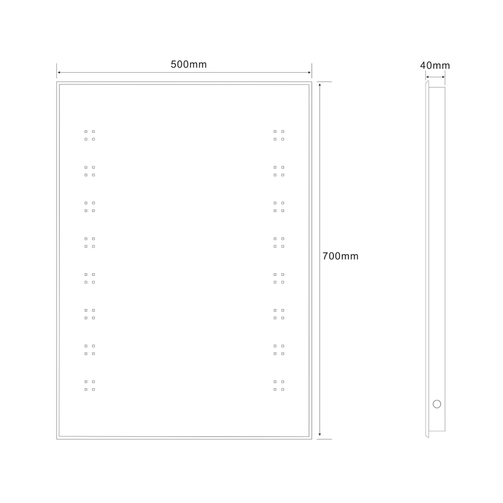 iBathUK Celeste Rectangular Illuminated LED Bathroom Mirror, Wall Mirror with Motion Sensor and Infrared Sensor Switch, 500x700mm