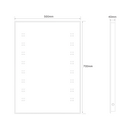 iBathUK Celeste Rectangular Illuminated LED Bathroom Mirror, Wall Mirror with Motion Sensor and Infrared Sensor Switch, 500x700mm