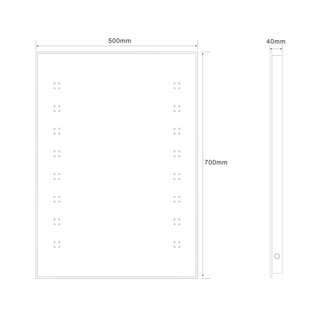 iBathUK Celeste Rectangular Illuminated LED Bathroom Mirror, Wall Mirror with Motion Sensor and Infrared Sensor Switch, 500x700mm