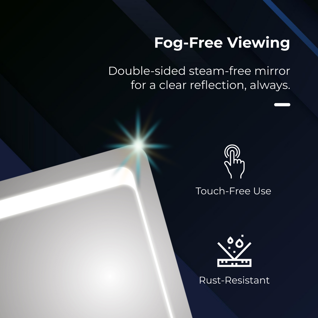 iBathUK Nova Rectangular Illuminated LED Bathroom Mirror, Wall Mirror with Motion Sensor and Infrared Sensor Switch, 650x900mm