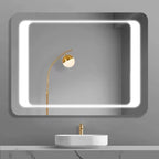 iBathUK Nova Rectangular Illuminated LED Bathroom Mirror, Wall Mirror with Motion Sensor and Infrared Sensor Switch, 650x900mm