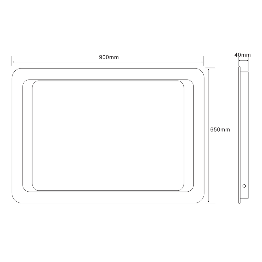 iBathUK Nova Rectangular Illuminated LED Bathroom Mirror, Wall Mirror with Motion Sensor and Infrared Sensor Switch, 650x900mm