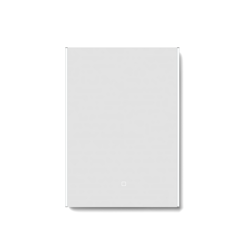 iBathUK Glowvia Rectangular Illuminated LED Bathroom Mirror with Touch Switch, Frameless Wall Mirror with Straight Edge, 500x700mm