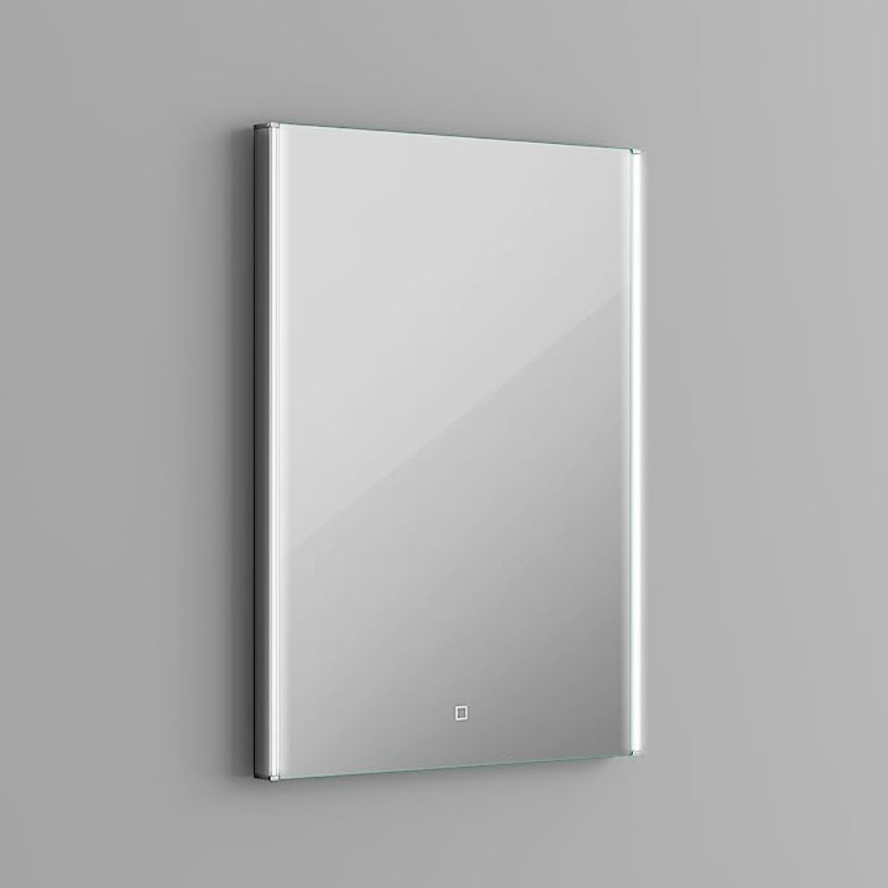 iBathUK Glowvia Rectangular Illuminated LED Bathroom Mirror with Touch Switch, Frameless Wall Mirror with Straight Edge, 500x700mm