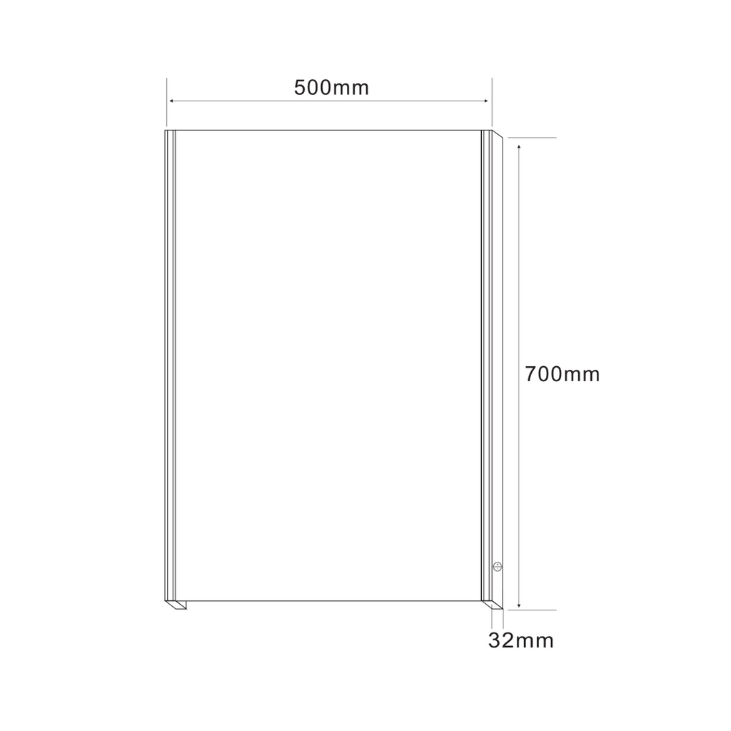 iBathUK Glowvia Rectangular Illuminated LED Bathroom Mirror with Touch Switch, Frameless Wall Mirror with Straight Edge, 500x700mm
