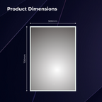 iBathUK Spectra Rectangular Illuminated LED Bathroom Mirror, Frameless Wall Mirror with Motion Sensor and Demister, 500x700mm