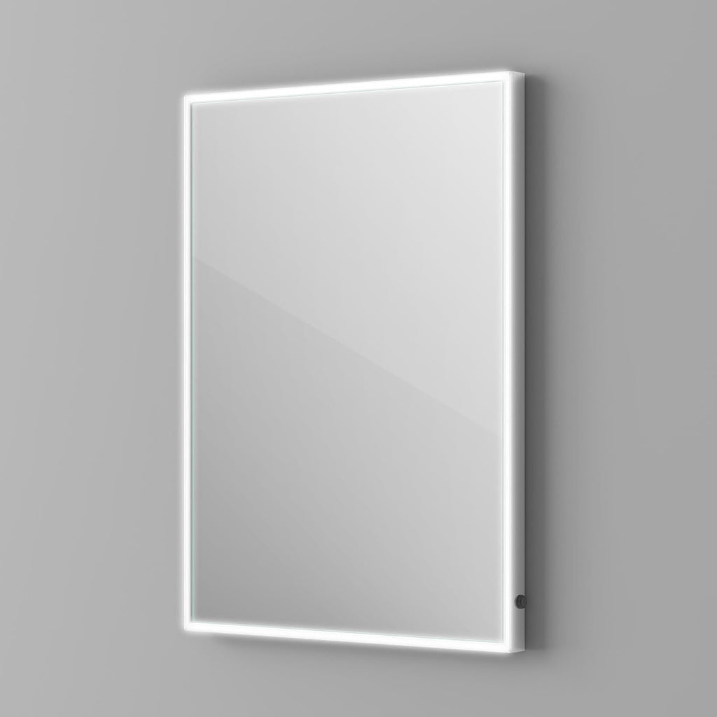 iBathUK Spectra Rectangular Illuminated LED Bathroom Mirror, Frameless Wall Mirror with Motion Sensor and Demister, 500x700mm