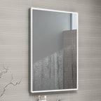 iBathUK Spectra Rectangular Illuminated LED Bathroom Mirror, Frameless Wall Mirror with Motion Sensor and Demister, 500x700mm
