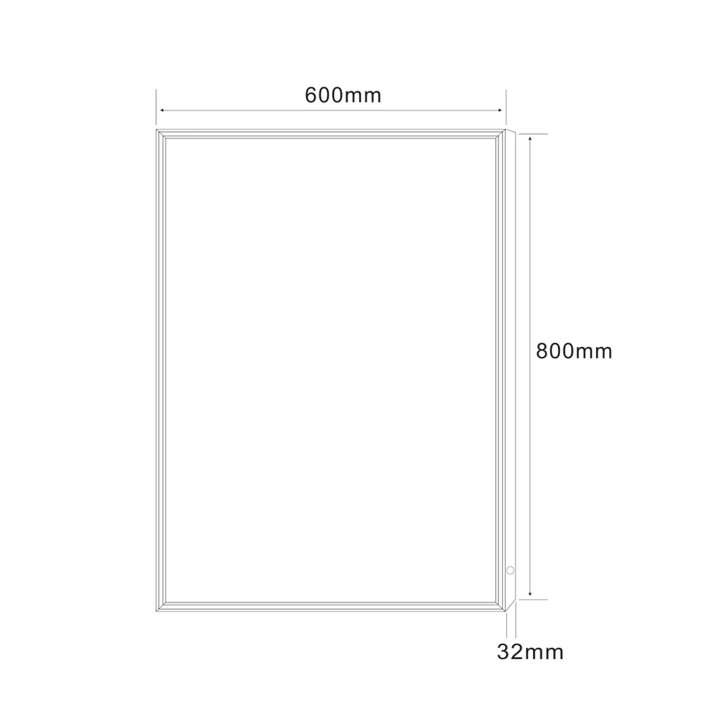 iBathUK Spectra Rectangular Illuminated LED Bathroom Mirror, Frameless Wall Mirror with Motion Sensor and Demister, 800x600mm