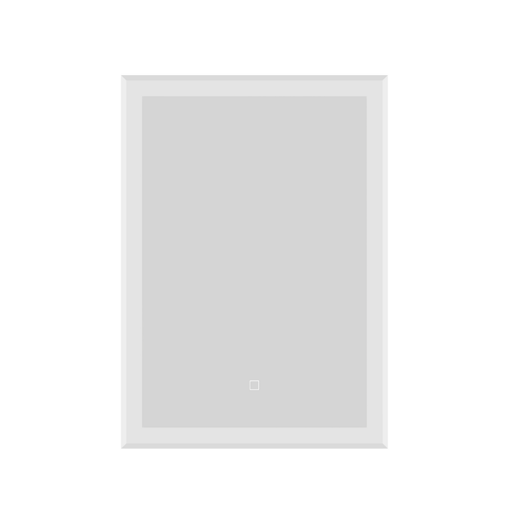 iBathUK Lustre Rectangular Illuminated LED Bathroom Mirror, Frameless Wall Mirror with Touch Sensor and Demister, 500x700mm