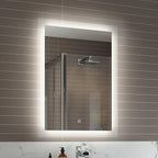 iBathUK Lustre Rectangular Illuminated LED Bathroom Mirror, Frameless Wall Mirror with Touch Sensor and Demister, 500x700mm