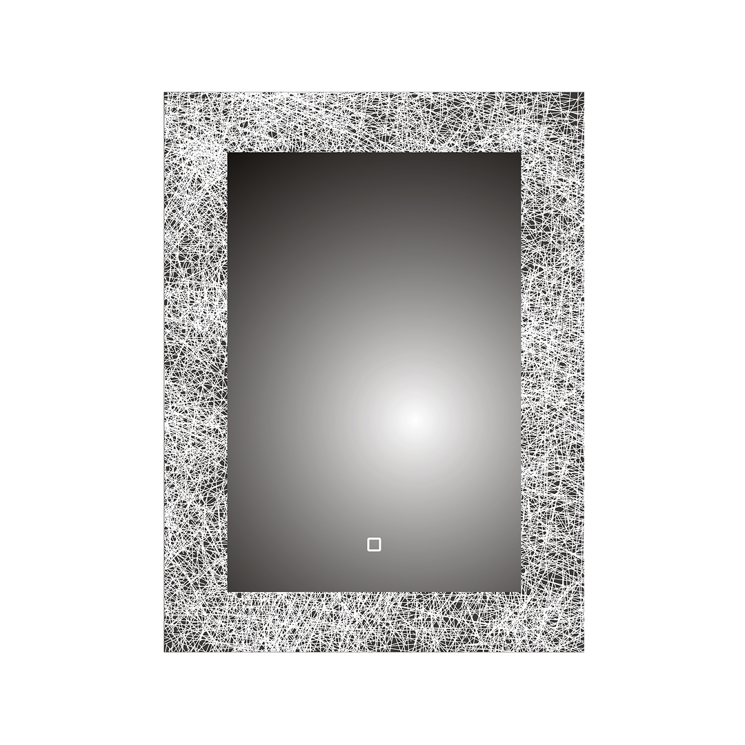 iBathUK Solstice Rectangular Illuminated LED Bathroom Mirror, Frameless Wall Mirror with Touch Sensor and Demister, 500x700mm