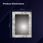 iBathUK Solstice Rectangular Illuminated LED Bathroom Mirror, Frameless Wall Mirror with Touch Sensor and Demister, 500x700mm