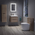 iBathUK Solstice Rectangular Illuminated LED Bathroom Mirror, Frameless Wall Mirror with Touch Sensor and Demister, 500x700mm