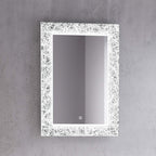 iBathUK Solstice Rectangular Illuminated LED Bathroom Mirror, Frameless Wall Mirror with Touch Sensor and Demister, 500x700mm