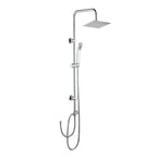 iBathUK Elevex 2 Way Shower Riser Rail Kit with SS Fixed Head & Diverter, Square Design with Universal Fittings, Shower Riser Rail in Chrome, H110 x W20 x D44cm