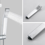iBathUK Elevex 2 Way Shower Riser Rail Kit with SS Fixed Head & Diverter, Square Design with Universal Fittings, Shower Riser Rail in Chrome, H110 x W20 x D44cm