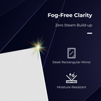 iBathUK Aurora Rectangular Illuminated LED Bathroom Mirror, Battery Operated Framless Wall Mirror with Straight Edge, 500x700mm