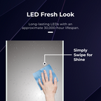 iBathUK Nebula Rectangular Illuminated LED Bathroom Mirror, Wall Mirror with Motion Sensor and Infrared Sensor Switch, 500x700mm
