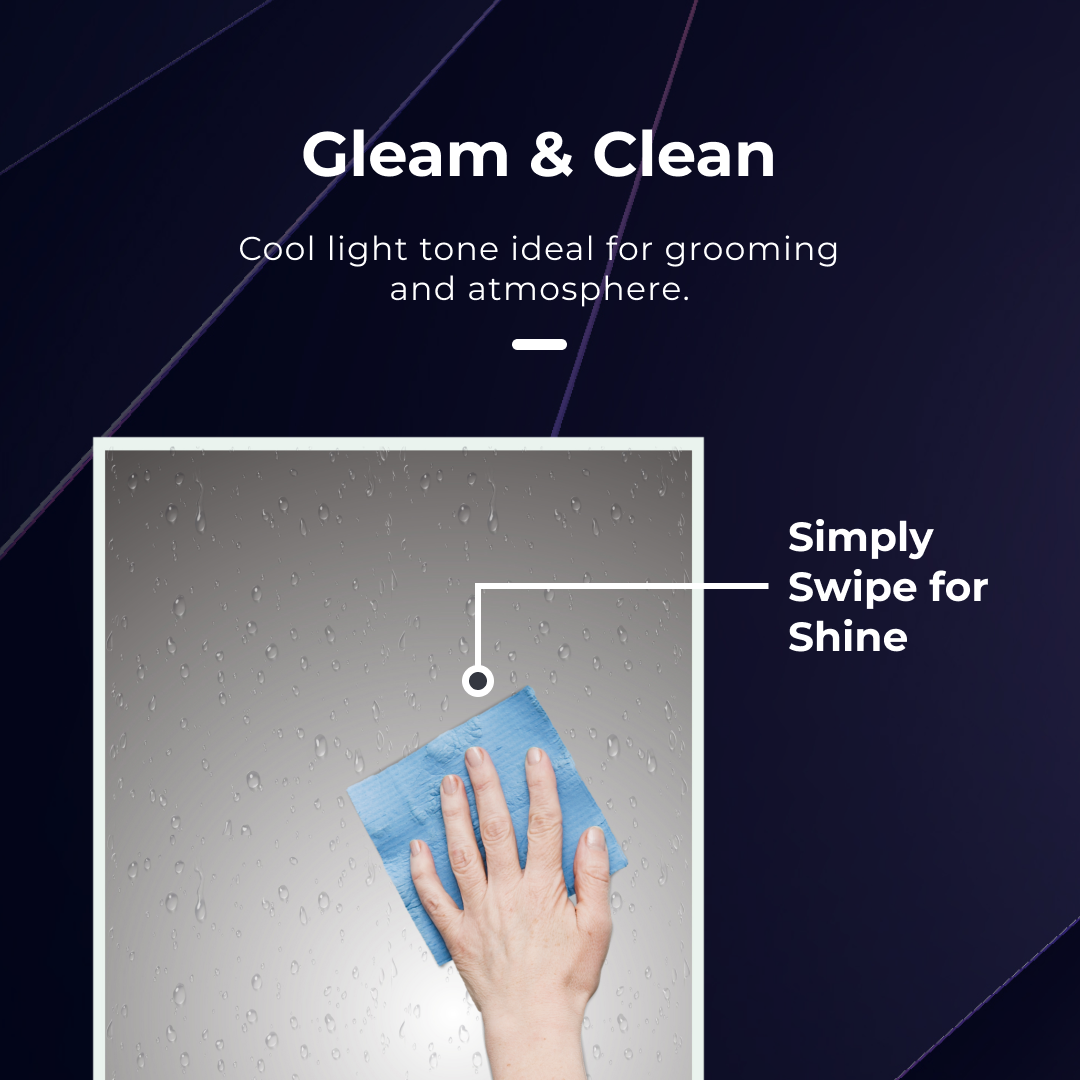 iBathUK Spectra Rectangular Illuminated LED Bathroom Mirror, Frameless Wall Mirror with Motion Sensor and Demister, 500x700mm