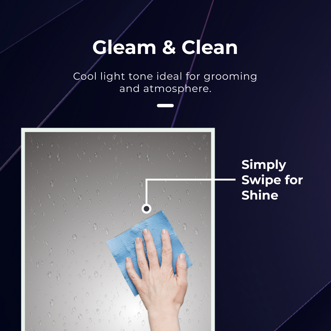 iBathUK Spectra Rectangular Illuminated LED Bathroom Mirror, Frameless Wall Mirror with Motion Sensor and Demister, 800x600mm